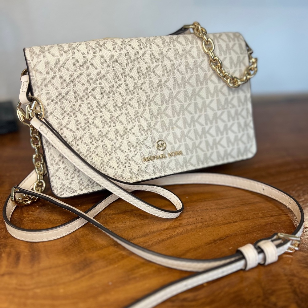 White MK Minimalist Crossbody